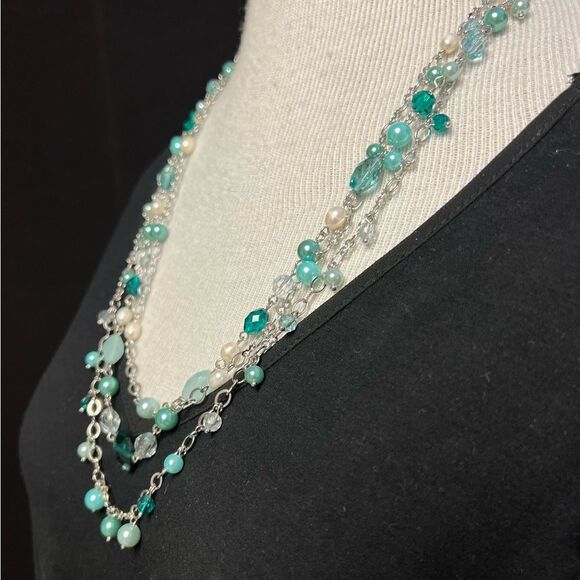 Lia Sophia BREEZEWAY Freshwater Pearl Green Beaded Multistrand Necklace NWT🏷 - Picture 5 of 6